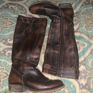BRONX DISTRESSED BROWN LEATHER BOOTS